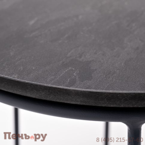 "Эквадор" журнальный стол из HPL круглый Ø40 H55, каркас из алюминия темно-серый (RAL 7024) муар, цвет столешницы "серый гранит" фото 3