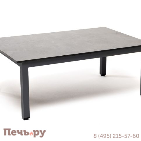 "Канны" журнальный столик из HPL 95х60, H40, каркас темно-серый (RAL 7024) муар, цвет столешницы "серый гранит" фото