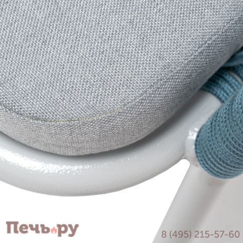 "Лион" стул плетеный из роупа, каркас из стали светло-серый (RAL7035) муар, роуп бирюзовый круглый, ткань светло-серая фото 6