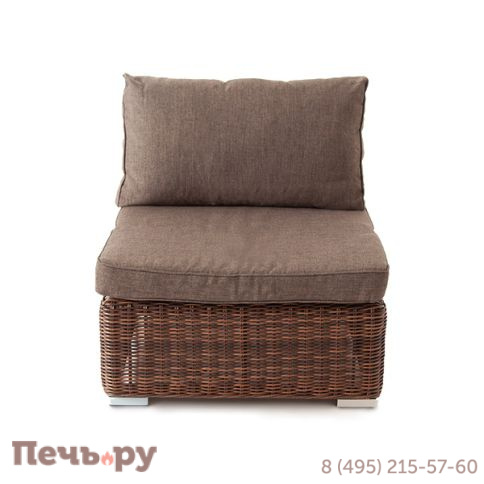 "Лунго" модуль диванный прямой с подушками, цвет коричневый фото 2