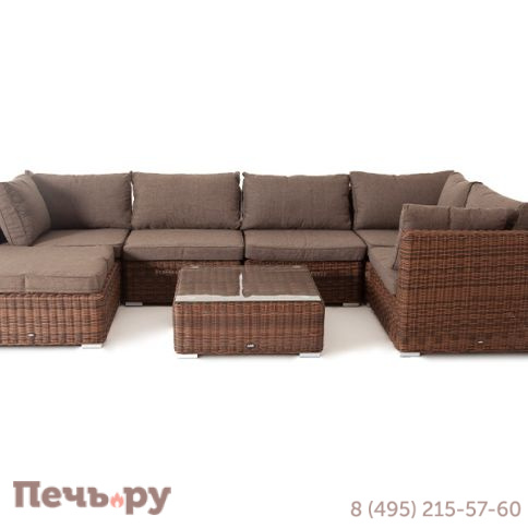 "Лунго" модуль диванный прямой с подушками, цвет коричневый фото 4