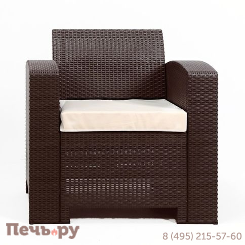 Комплект из 2-х кресел Gardeck B:Rattan premium в цвете венге с подушками фото 2