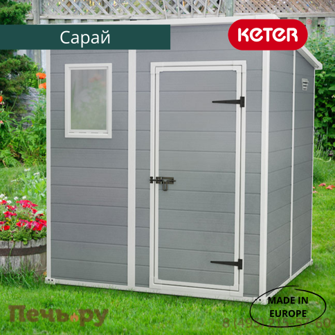 Сарай Keter "Манор Пентхаус 6x6" (размеры 175 x 175 см), серый фото 5