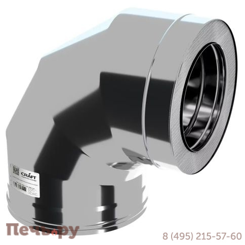Сэндвич-колено 90° Крафт (Craft) HF-50B (316/ 0,8мм-304/0,5) фото