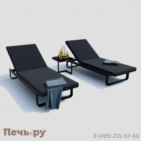 Шезлонг LETTO антрацит - каркас карбон фото 4