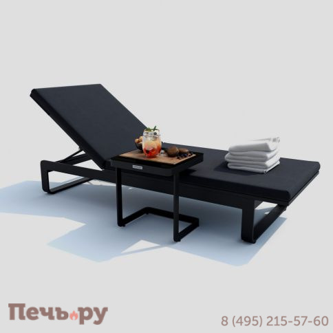 Шезлонг LETTO антрацит - каркас карбон фото