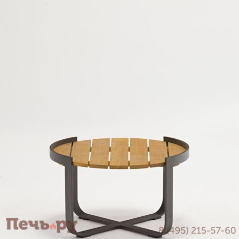 Стол кофейный Brafritid Boden антрацит/натуральный, алюминий/тик фото 10