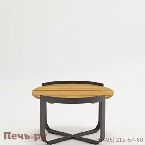 Стол кофейный Brafritid Boden антрацит/натуральный, алюминий/тик фото 11