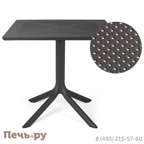 Стол пластиковый обеденный Gardeck Nardi Clip 80, антрацит фото 5