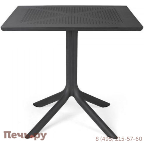 Стол пластиковый обеденный Gardeck Nardi Clip 80, антрацит фото