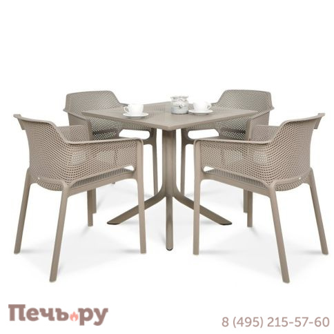 Стол пластиковый обеденный Gardeck Nardi Clip 80, тортора фото 8