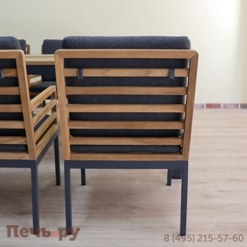 Стул Ideal Patio EGMONT каркас карбон - натуральный тик фото 5