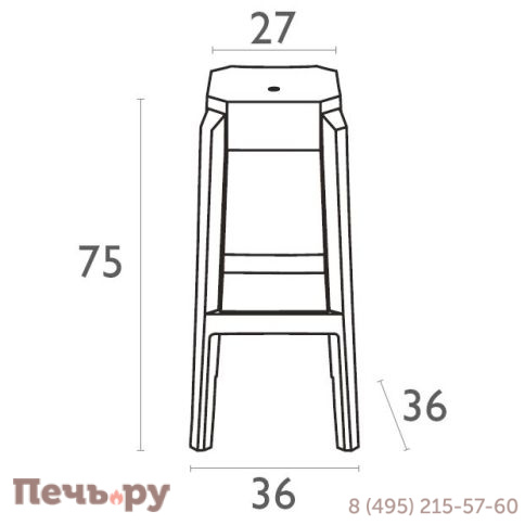 Табурет прозрачный барный Fox 75 234/037-5772 фото 2