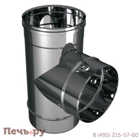 Тройник VHR 90º TRHR90 Вулкан зеркальный (AISI 304 0.5мм) фото