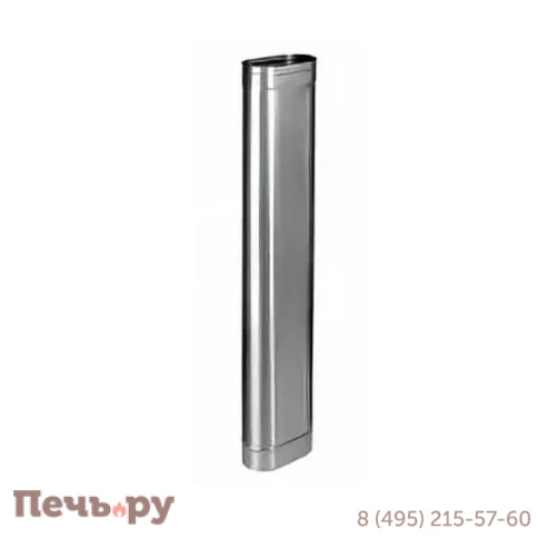 Труба Вулкан 1м VOR овал 100x200 без изоляции  (AISI 321, 0.5мм) фото