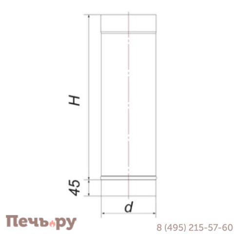 Труба Вулкан VHR L1000 черная (AISI 321 0.5) фото 7