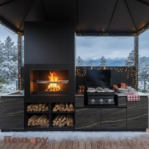 Уличная гриль кухня Астов по индивидуальным размерам фото