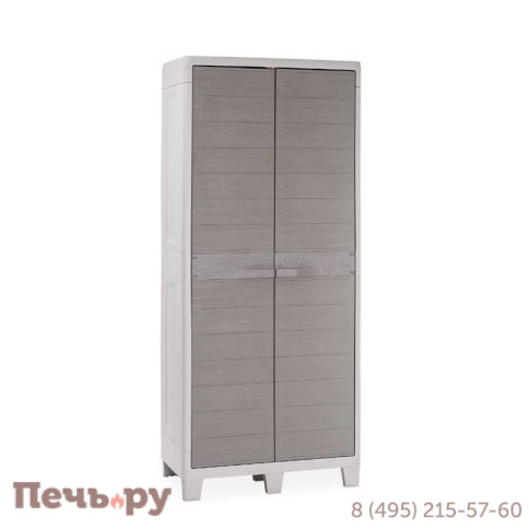 Уличный шкаф Gardeck 2х дверный глубокий Woodys XL (3 полки), светло-серый фото