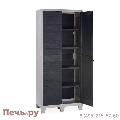 Уличный шкаф Gardeck 2х дверный глубокий Woodys XL (4 полки), антрацит фото 3