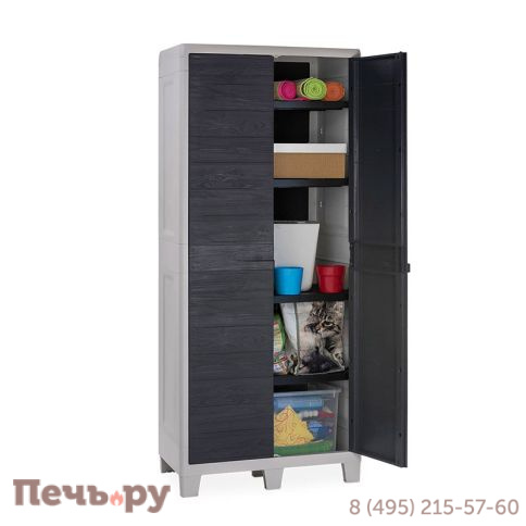 Уличный шкаф Gardeck 2х дверный глубокий Woodys XL (4 полки), антрацит фото 6
