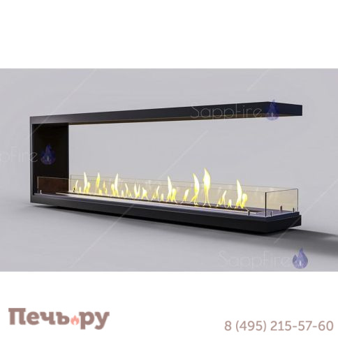 Встраиваемый биокамин SappFire торцевой сквозной 2000 фото