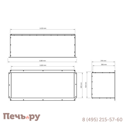 Встраиваемый корпус для биокамина Biograte Case 1000 фото 2