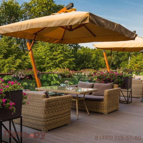 Зонт садовый 4SIS Ливорно 3х3м на боковой опоре из алюминия фото 2