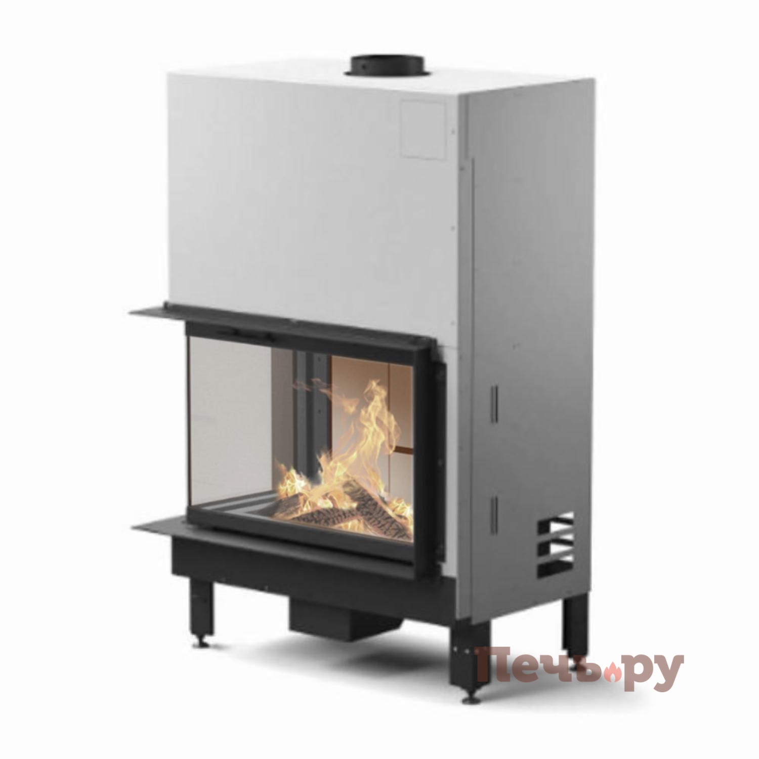 Каминная топка MCZ Plasma 95 угловое стекло видео