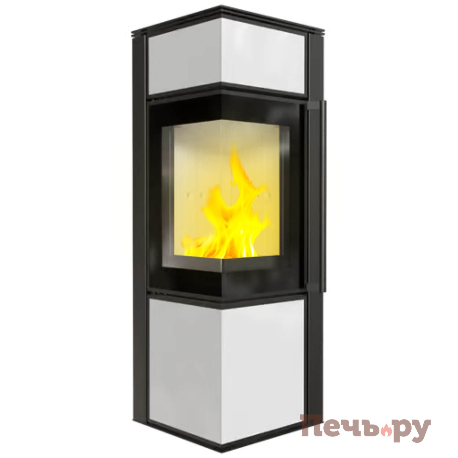 Печь камин Kratki Pro TORA/S Белый с доводчиком видео