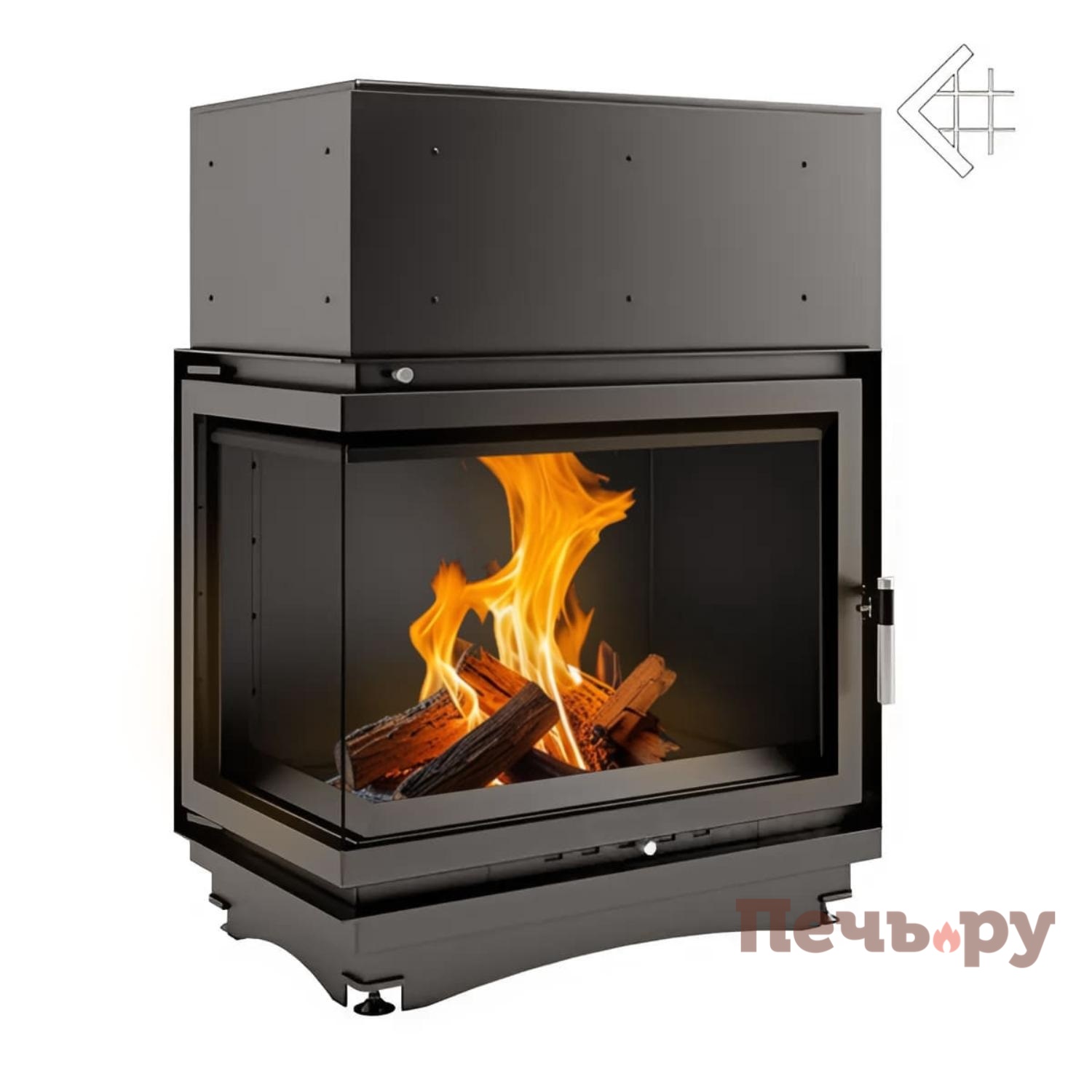 Каминная топка Kratki Amelia/PW/BL/24/BS/W (угловое стекло слева, змеевик) видео