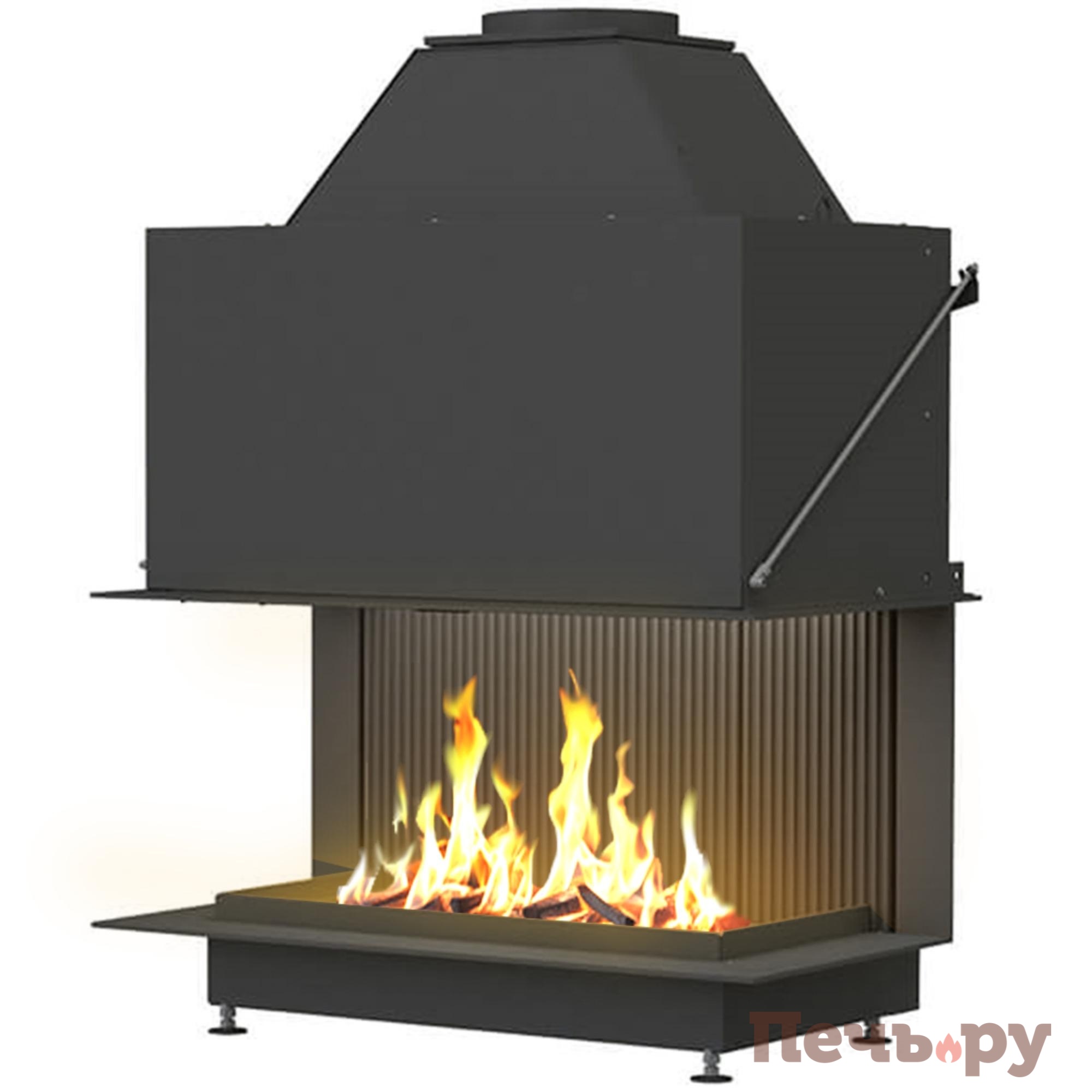 Каминная топка Brunner Urfeuer открытая панорамная топка 50/44/88/44 видео