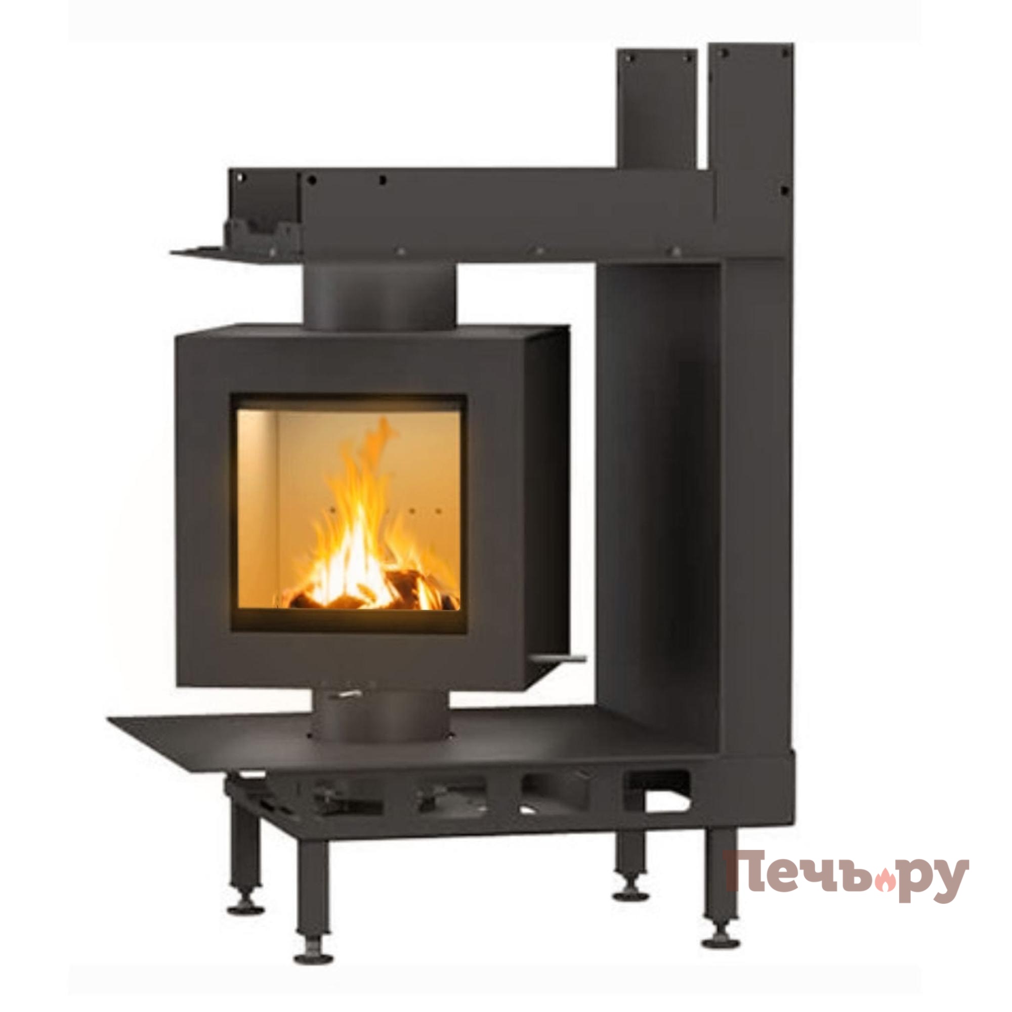 Каминная топка Brunner Eck-Kamin 42/42/42 без подъема (стекло - угловое) видео