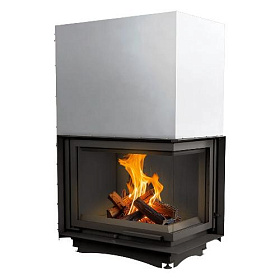 Каминная топка Kratki Amelia/P/BS/G (угловое стекло справа, гильотина) фото