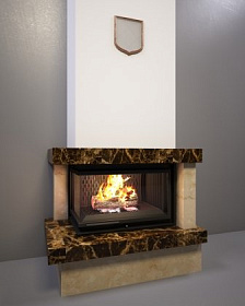 Каминная облицовка FireBird Ладога (для топки Oliwia/LP/BS/G) (угловое стекло слева-справа, гильотина) фото